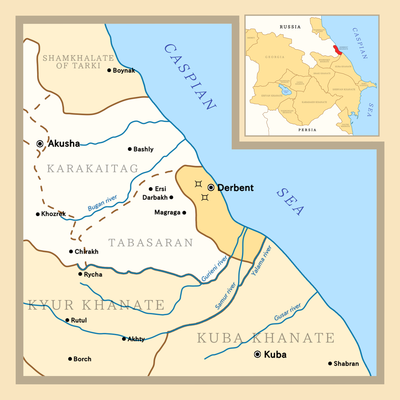 Which famous trade route passed through the Derbent Khanate?