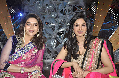 What was Sridevi's first Hindi film as a lead actress?