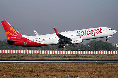 How many Indian destinations does SpiceJet fly to?