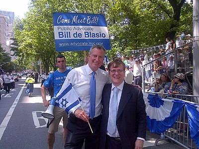 What was the primary focus of de Blasio's first campaign?