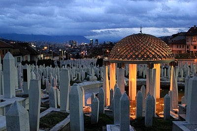 Where was the site of the genocide committed during the Bosnian War?