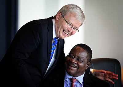 Has Peter Mutharika worked in the field of international justice?