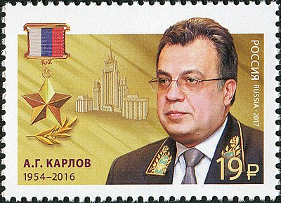 What is the nationality of Karlov's assassin?