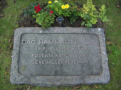 Before his death, how many terms did Hammarskjöld serve as Secretary-General?