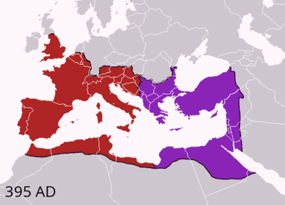 What was the primary reason for dividing the Roman Empire into Eastern and Western halves?