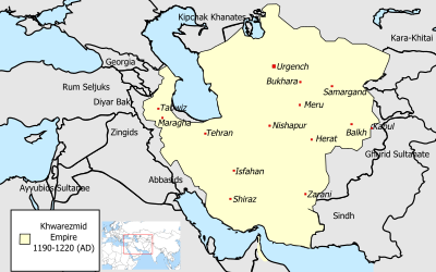 Who invaded the Khwarazmian Empire in 1219?