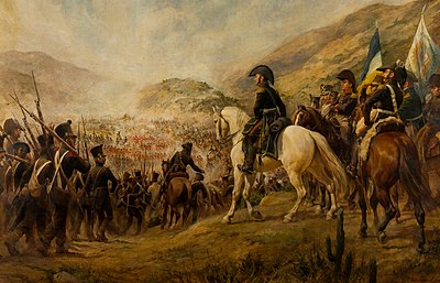 Which army did San Martín command in 1814?