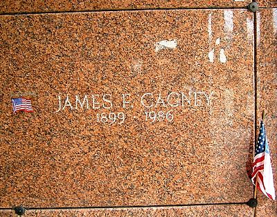 What is the location of James Cagney's burial site?