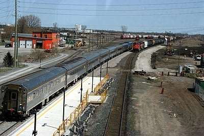 Which Canadian city is the eastern terminus of The Canadian train service?