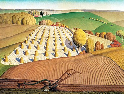 Grant Wood painted in which style?