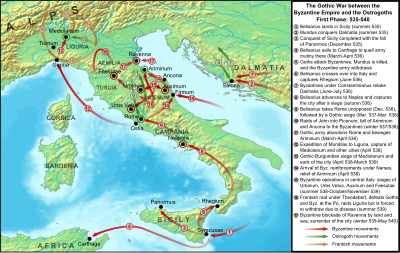 How did Belisarius repel a Persian invasion?