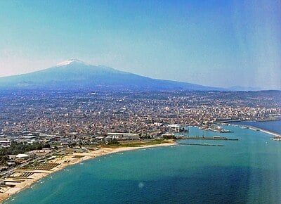 What is the name of the largest airport in Southern Italy, located in Catania?