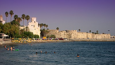 Which sea surrounds the island of Kos?