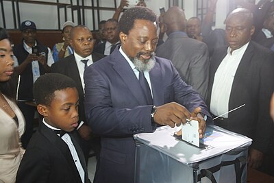 When was Joseph Kabila elected as president for a second term?