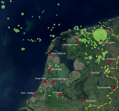 Could you please share with me any other locations with which Netherlands shares a sea or land border, aside from the [url class="tippy_vc" href="#126"]Belgium[/url]?