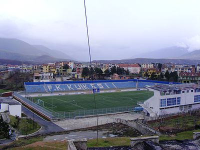 What is the name of the city where FK Kukësi's home stadium is located?