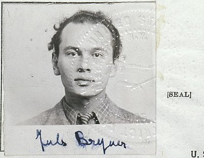 In which year did Brynner receive a star on the Hollywood Walk of Fame?