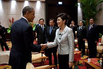 What year was Yingluck Shinawatra removed from her Prime ministerial position?