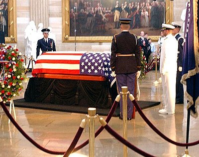 What is Ronald Reagan's place of burial?