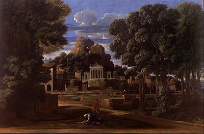 What did Poussin study in Paris before moving to Rome?