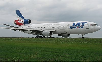 Which aircraft model did Jat Airways primarily use for short-haul flights?