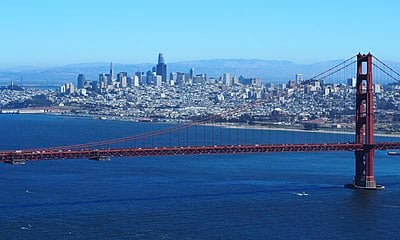 What is the water area occupied by San Francisco?[br](updated in 2010)