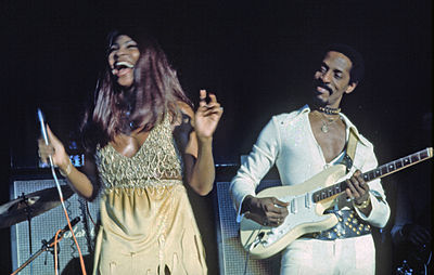 Which two award-winning albums did Ike Turner release after reviving his career as a frontman?