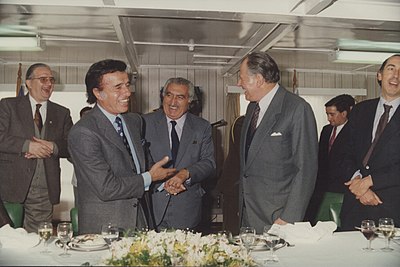 Which political party did Menem identify with?