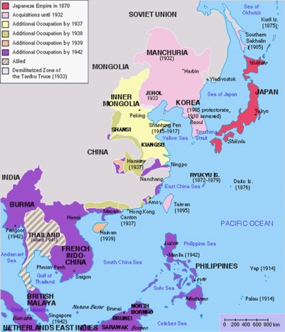 What was the name of the puppet state established by Japan in Manchuria in 1932?