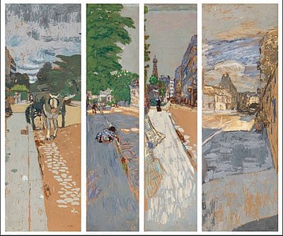 What's a characteristic feature of Vuillard's later landscapes?