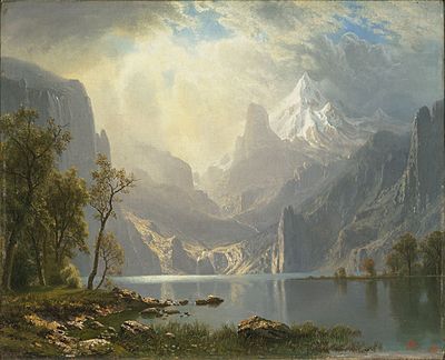 Which theme is least associated with Bierstadt's work?