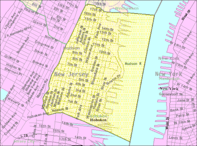 Which river is Hoboken located along?