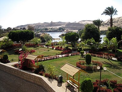 What river runs through Aswan?