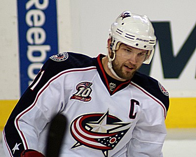 Who scored the first goal in Columbus Blue Jackets history?
