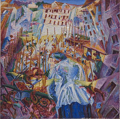 Is Boccioni's work considered to be static or dynamic?