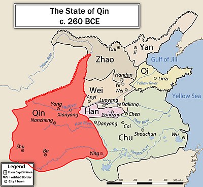 What was the main goal of the Qin dynasty's central government?