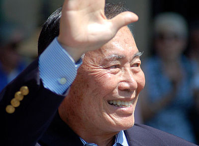 What was the topic of George Takei's Broadway show in 2012?