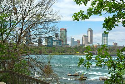 Which river separates Niagara Falls, Ontario from Niagara Falls, New York?