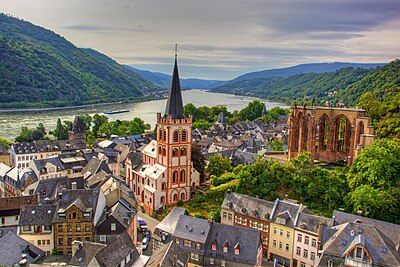 Can the River Moselle be seen from Bacharach?