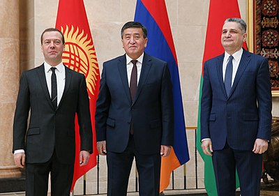 Which country did Jeenbekov visit as part of his foreign policy?