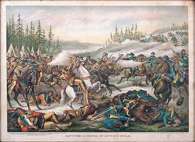 What happened to Custer's battalion in the battle foreshadowed by Sitting Bull's vision?