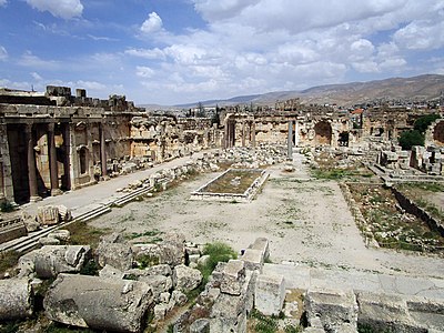 Which river is located west of Baalbek?