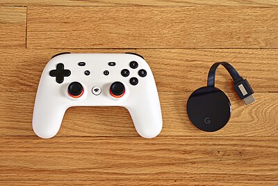 What was the name of Google's proprietary game controller for Stadia?