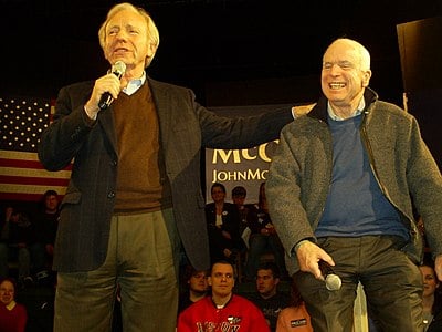 Under what party did Joe Lieberman first get elected to the Connecticut Senate?