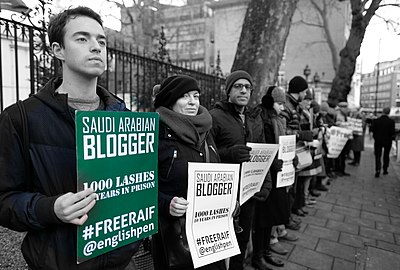How many lashes was Raif Badawi initially sentenced to receive for his alleged crimes?