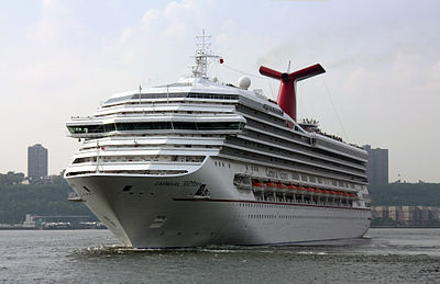 What is the color scheme of Carnival Cruise Line's logo?