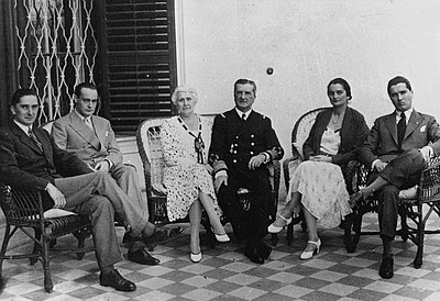 In what picture is Miklós Horthy Jr. featured alongside his family in 1936?
