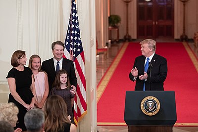 In which month and year was Kavanaugh nominated to the U.S. Supreme Court by President Trump?