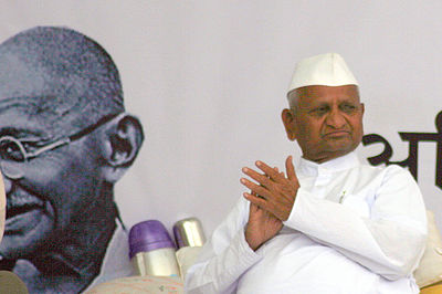 What civil award was Anna Hazare given in 1992 by the Government of India?
