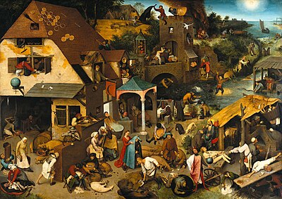 What medium did Bruegel use for his famous paintings?